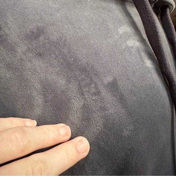 Navy Blue Soft Velour Pullover Athleisure Drawstring Hoodie Women’s Size L - Picture 9 of 9